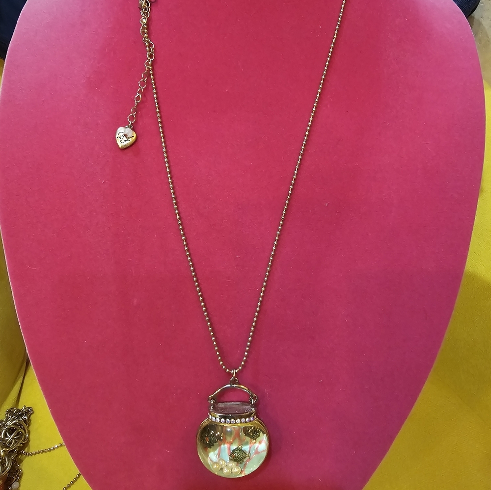 Betsey Johnson fish bowl necklace